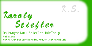 karoly stiefler business card